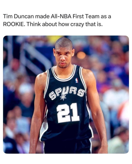 Tim Duncan is one of the winningest players in NBA history

➡ 26,499 points
➡ 15,095 rebounds
➡ 4,225 assists
➡ 5 rings
➡ Rookie of the Year
➡ 2 MVPs
➡ 3 Finals MVPs
➡ 10 time All-NBA First Team
➡️ 8 time All-NBA Defensive First Team
➡ 15 time All-Star
➡️ Hall of Fame

#nba #basketball #bball #sports #sportshighlights