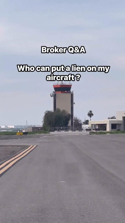 For only $5, anyone you owe money to regarding your aircraft ie mechanics, brokers you forgot to pay, FBOs, etc. can request a lien. Buyers should ALWAYS do a lien search with FAA or hire a title search company before purchasing a plane!

 #pilot  #tips #airplane #education #aviation

All opinions are my own and not representative of my company. Some may be accurate and some are not. More often than not, the content may be perceived as true, satirical or just because there to see if you are paying attention. Have a fun day!