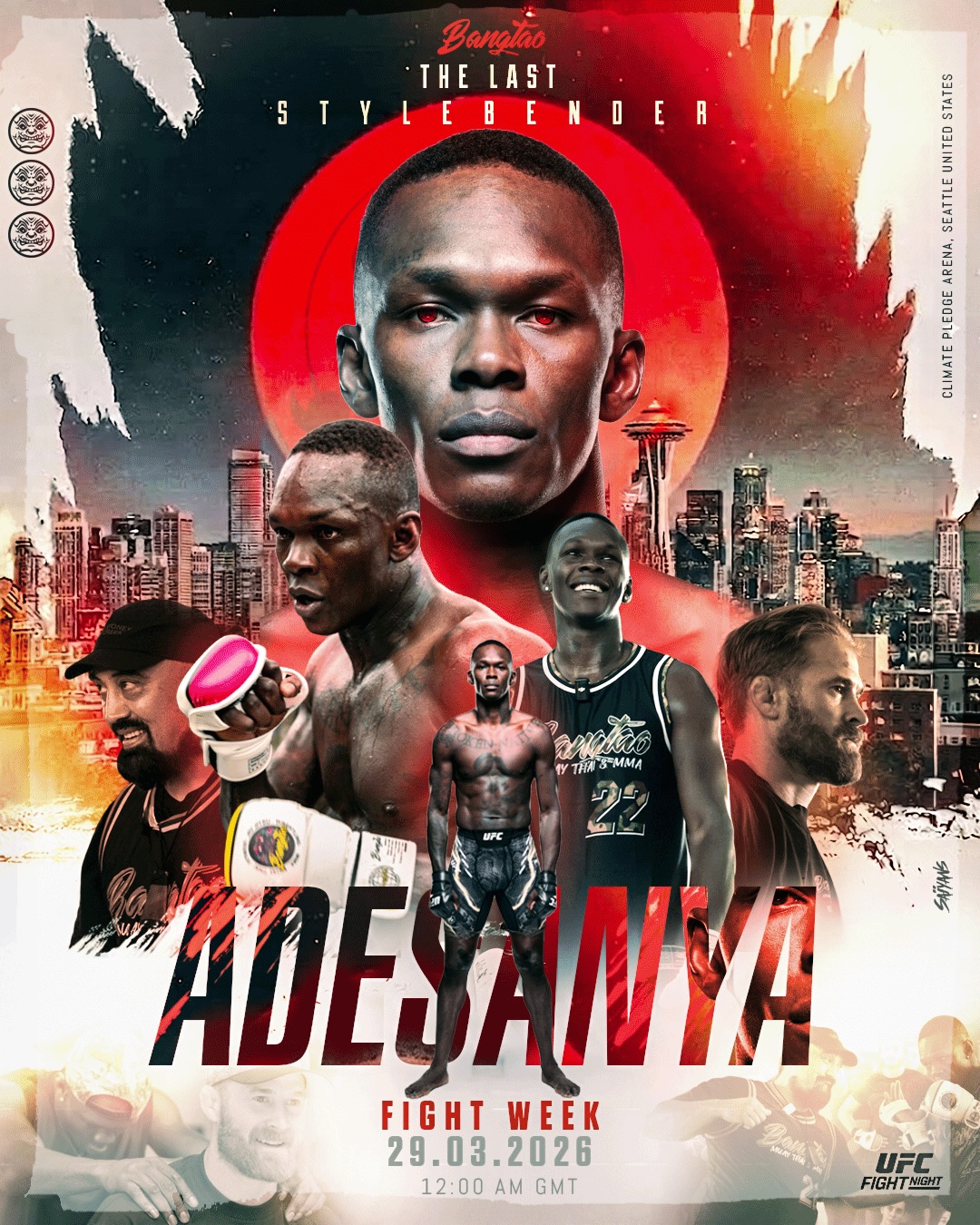 Fight week for @stylebender 

Legacy. Moments. Icon status.

Israel Adesanya returns this Sunday against Joe Pyfer in a middleweight matchup.

🗓 Sun, Mar 29
⏰ 7:00 AM (GMT+7)

Created by @saiiyans