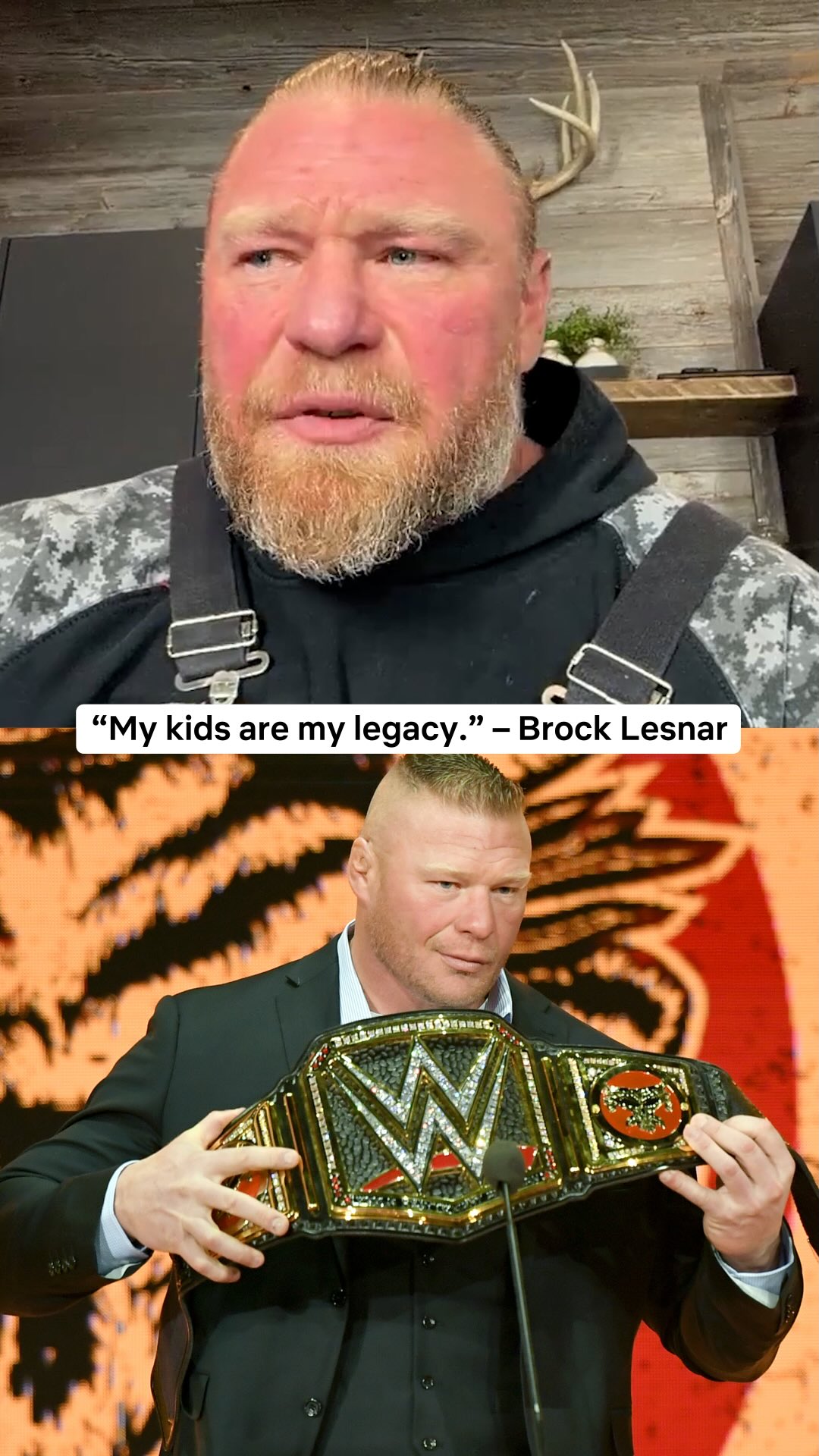 WWE Superstar Brock Lesnar: “None of my championships, none of my accolades, it means nothing to me. My kids are my legacy.”

🎥 Spittin’ Chiclets video podcasts are now on Netflix

#wwe #brocklesnar #ufc