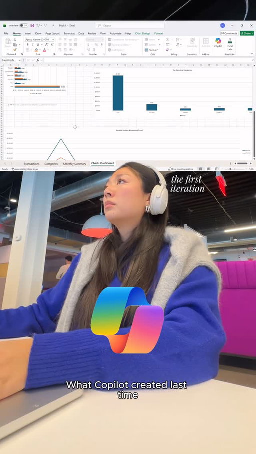 I used to build all my charts manually in excel… which now feels like a waste of time.

I built a finance tracker in 5 minutes with @Microsoft365 Copilot and now I just ask it to turn everything into charts.

comment “excel” and I’ll share the exact prompts I used

#Microsoft365Partner #ExcelTips #Copilot #DataAnalytics #CorporateLife