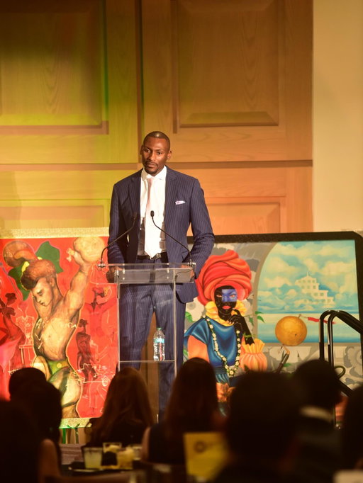 Last Friday, I had the opportunity to host an art gala featuring our young and next generation… and every painting in that room represented something far greater than color.

I’m still processing what that night truly meant.
Grateful doesn’t even feel like a big enough word.

To our owner, front office, the Coach, my teammates, and everyone from the San Antonio community who showed up… thank you.

Not just for being present, but for being intentional.
For choosing to care.

Because that’s what the night was really about.

In a world where suffering can easily become something we scroll past… you chose to stop.
You chose to listen.
You chose to care.

And that choice… matters more than you may ever realize.

Because that night…
a room full of people looked at the dreams of children they had never met… and decided those dreams mattered.

And for that… I thank each and every one of you. God Bless 🖤🙏🏾