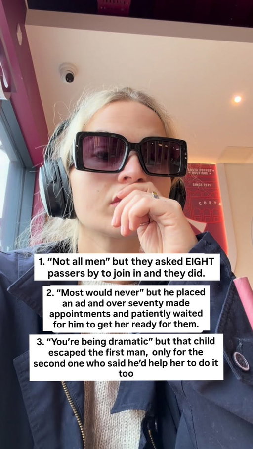 4. “Men are protectors” but he was a police officer. 

5. “It’s not that common” but the group chat was 70,000+ 

You’ll never convince me it’s not that bad. It’s in the air we breathe from the moment we enter the world as women. 

Ref: 
1. Magaluf Hotel Incident
2. Gisèle Pelicot 
3. Witton Railway SA
4. Sarah Everard
5. WA Group Chat 70,000 Men exchange tips on how to r*pe women

#womensupportingwomen