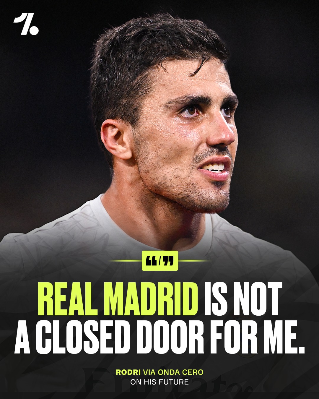 Rodri is refusing to rule out a move to Real Madrid once his current deal with Man City comes to an end...👀 Not even his past connections to Atlético will stop him from joining Los Blancos 🍿

The Spaniard has just ONE year left on his contract in England ⌛️