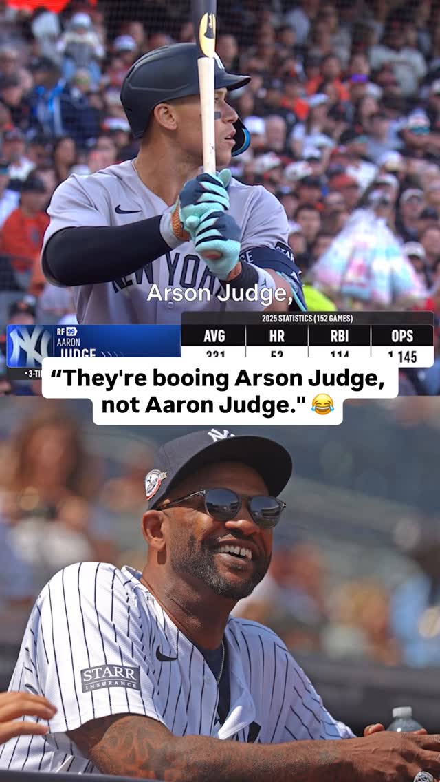 “They’re booing Arson Judge, not Aaron Judge.”

CC Sabathia had jokes on MLB #OpeningNight 😂

#aaronjudge #nyyankees #mlb