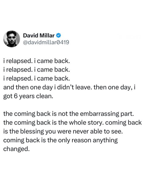 the only thing that ever worked was coming back.

#alcoholfree #addictionawareness #addiction #drugaddiction #sober