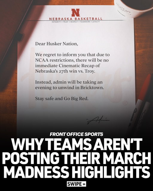 The NCAA has an in-game footage licensing policy that limits teams from posting their own March Madness highlights. Due to this restriction, competing schools across the country have resorted to stick figures, memes, screenshots and GIFs.

Link in bio for full story.