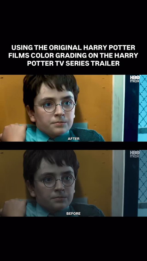 “Fixing” The Color Grading In The Harry Potter TV Series Trailer:

The color grading of the new Harry Potter TV Series trailer has been a point of contention among lifelong fans and potential viewers. Film fans add that the trailer lacks the warmth and whimsical aspect that the first film brought to the series. HBO has used color grading in the past to signal the message they intend to lead with for new series’ under their release schedule. 

What do we think about the color grading for the series?

Which do you prefer?

#harrypotter #harrypotterseries #filming #fyp #films