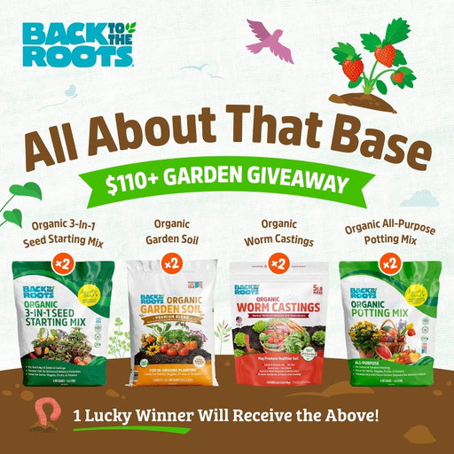 🤎🌱All About That Base… $110+ Giveaway! 🌱🤎

No matter what you’re planting this spring, it all starts with healthy soil. Always peat-free, organic and packed with tailored nutrition, we’re giving one lucky winner a mega prize pack to set your garden up for success: 

2 x Organic Worm Castings
2 x Organic Garden Soil 1 cu.ft 
2 x Organic 3-in-1 Seed Starting Mix 6 QT
2 x Organic Potting Mix 6 QT

To enter: 

1. Follow @backtotheroots_official.
2. Comment 'WINNER'
3. Tag a friend you want to grow with.

No purchase necessary. Contest ends 11:59 PM CT on 4/10/26. Open to US shipping addresses only. The winner will be notified via DM after contest end date. Void where prohibited. This contest is in no way sponsored, endorsed, administered by or associated with Meta.

#gardeningforbeginners #organicgardening #gardeninggiveaway