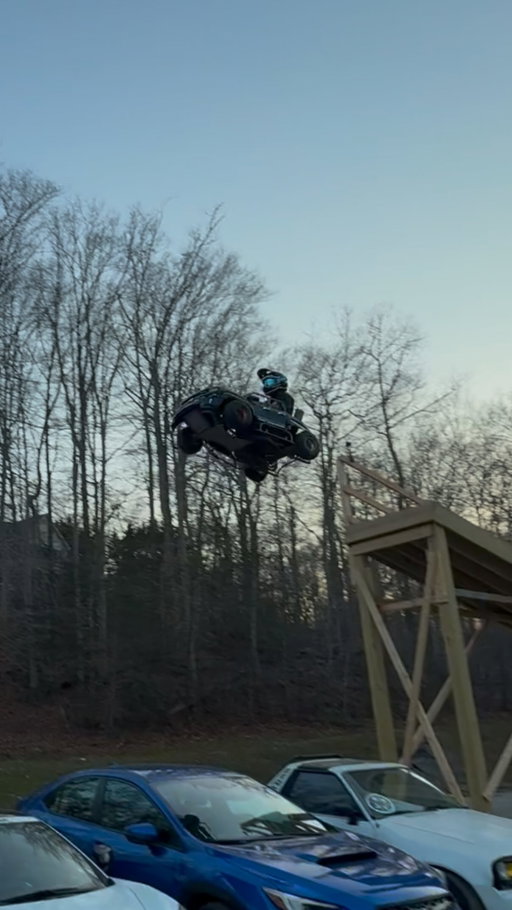 So the new unofficial distance jump in a go kart is 50ft+ (we forgot to measure it..) these Go Karts are gonna need a little more power next time (I was flat out). Once I landed, the throttle pedal linkage got stuck and I had no brakes so rolling it seemed like the best way to stop. Full video on the @channel199_ YouTube. How far do you think we can go next time?
