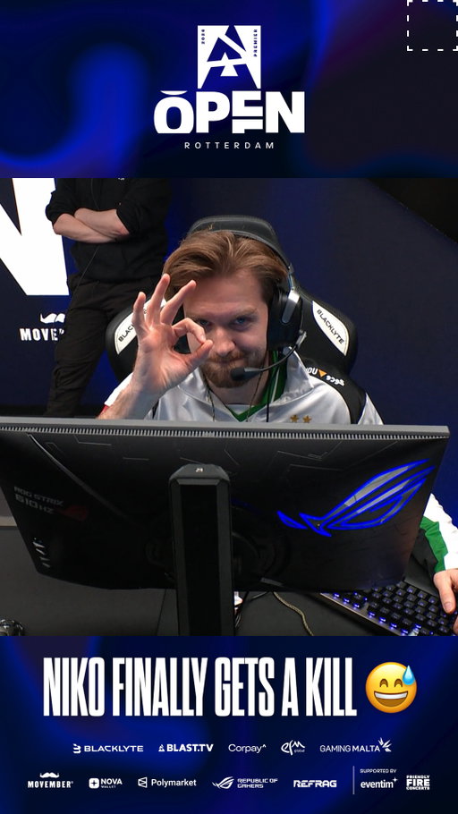 NiKo: "It's 4v5 right now..." 🙃

The @falconsesportsgg star FINALLY gets a kill 🔥🔥🔥

#BLASTPremier #CS2 #counterstrike