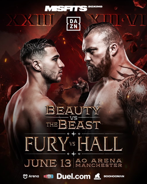 𝐁𝐄𝐀𝐔𝐓𝐘 🆚𝐓𝐇𝐄 𝐁𝐄𝐀𝐒𝐓
 
Tommy Fury takes on Eddie Hall on June 13th at the @aoarena 😱 🥊 

Tickets go on sale Sunday 5pm 🎟️
 
#BeautyVsTheBeast | June  13 | Live Exclusively on DAZN