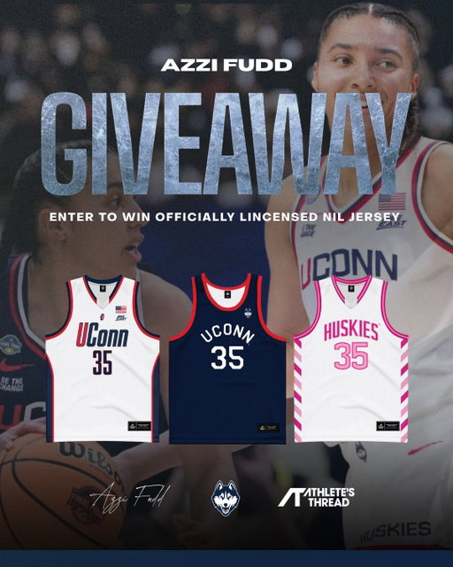 Want to rep Azzi Fudd in her official NIL jersey this March Madness? 👀🔥🏀
We’re giving one away!
ㅤ
To Enter:
✔️ Follow @athletesthread , @azzifuddupdates_ and @uconnthreads 
✔️ Fill the Typeform in our bio 
✔️ Comment the jersey you want!
ㅤ
Winner drops soon — don’t miss it! 💪🔥