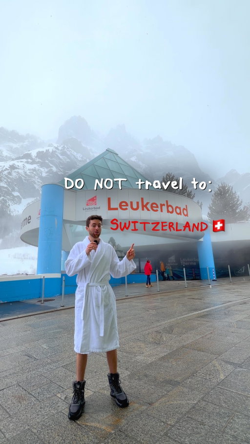 How does this village even exist… 😭🤯 Most underrated place in Switzerland I finally got to check off the bucket list
——————————————————
📍 Leukerbad, Switzerland 
——————————————————
— 👇🏻 —  BUCKET LIST FOR LEUKERBAD: — 👇🏻 —

🧖‍♂️🧖‍♂️🧖‍♂️ THERMAL HOT SPRING SPAS 🧖‍♂️🧖‍♂️🧖‍♂️
◦ Leukerbad Therme 🛝 - Famous thermal baths perfect for relaxing after a day in the snow. Biggest thermal hot spring spa I’ve ever been to, it was wild. Also, has a thermal water park that was a lot of fun! 
◦ Therme 51 💦 - Another spa and wellness spot in Leukerbad for a more calm, relaxing experience. @therme51_leukerbad
◦ Hotel Le Bristol 🛎️ - Beautiful Leukerbad hotel with a really nice spa, great for a relaxing stay. @lebristol_leukerbad
❄️❄️❄️ SNOW ACTIVITIES ❄️❄️❄️
◦ Snowboarding on Torrent 🏔️ - Main mountain for snowboarding in Leukerbad
◦ Velogemel “Bicycle Sled” on Torrent 🚲 - A super unique snow bike / sled ride down the mountain that was extremely fun!
🚠🚠🚠 SCENIC VIEWS + RIDES 🚠🚠🚠
◦ Torrentbahn 🏔️ - Mountain lift ride with amazing panoramic views and access to snow sports and restaurants.
◦ Gemmi Viewpoint 🌄 - Stunning lookout point
🧀🧀🧀 FOOD 🧀🧀🧀
◦ Restaurant Waldhaus 🍝 - Such great food & service!! Must try the truffle pasta while here! @waldhausleukerbad
◦ Rinderhütte Restaurant 🏔️ - Easy option for food on the mountain with THE most scenic views!
◦ Restaurant Tradition 1411 🍽️ - great food

🏔️🏔️🏔️ MORE COOL STUFF IN THE REGION (@valaiswallis) 
◦ Full Moon Snowshoe Tour + Fondue 🥾 (located in Chandolin) - Seriously LOVED this experience. The guides were sooo knowledgable and friendly and the food - delicious. HIGHLY RECOMMEND.  @stluc.chandolin 
◦ Défichiaz Raclette Bar 🔥🧀 (located in Zinal) - Amazing raclette spot! Famous for their “flambé” raclette @defichiaz @grimentz.zinal
◦ Espace Weisshorn 🍽️ (in Zinal) - Restaurant with the BEST views
◦ Snowboarding 🏂  in Zinal and St-Luc @valdanniviers
◦ Cabane Bella-Tola 🫕 (St.Luc/ Chandolin) - Cozy alpine hut restaurant @cabanebellatola 
#travel #bucketlist #switzerland @switzerland