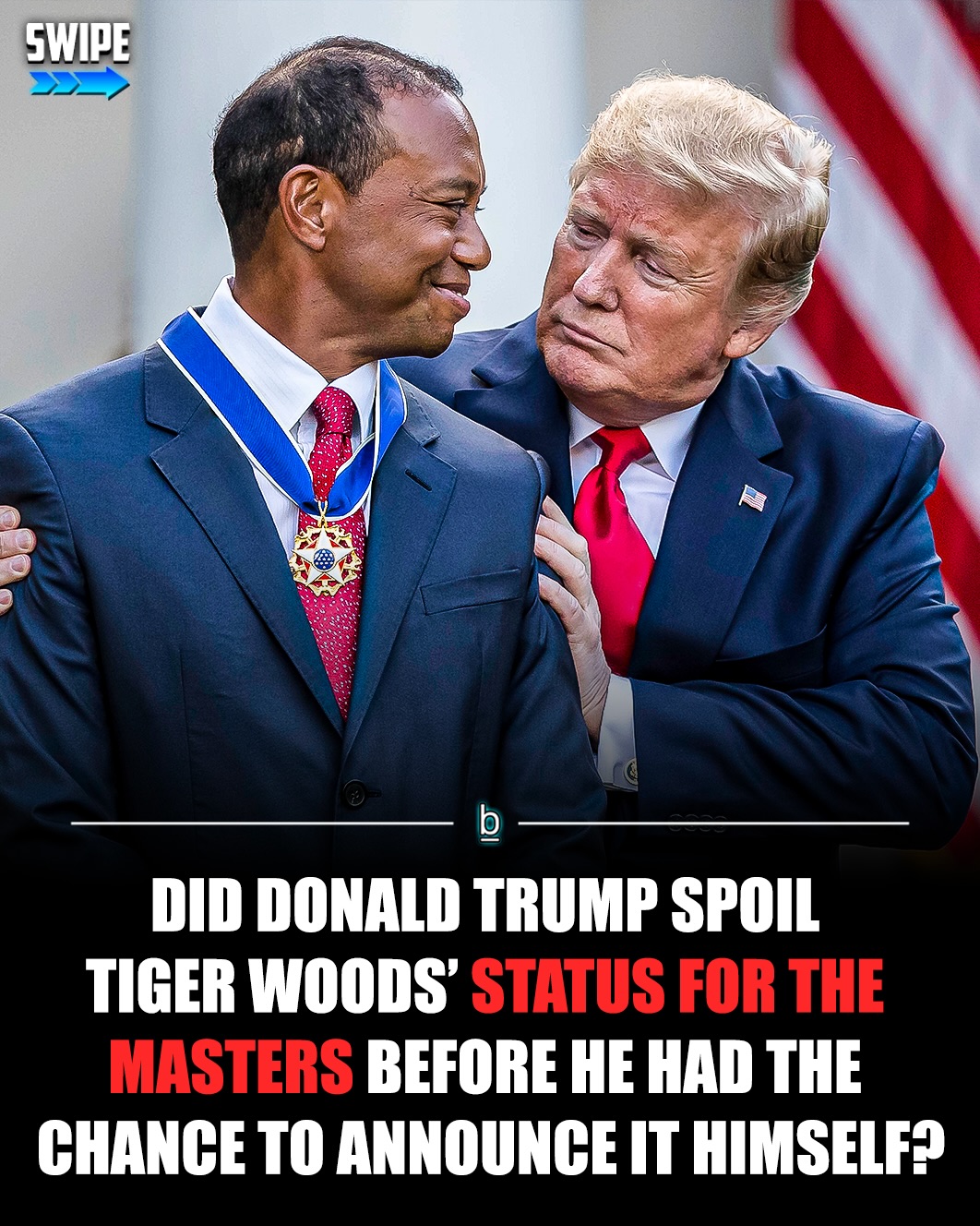 The Masters is less than two weeks away and we still don’t know if Tiger Woods is playing at Augusta for the 27th time… but Donald Trump might’ve just said the quiet part out loud 👀

Tiger hasn’t competed in a real tournament in over a year and a half and just returned briefly in TGL after 13 months off. ⛳️

After Achilles surgery last March forced him to miss The Masters, he admitted his body just doesn’t recover like it used to but said he’s still trying to get back.

He hasn’t given any real update since… until Trump may have done it for him. 😂

During a Fox News interview, Trump was asked who he’s rooting for at The Masters and casually dropped that he loves Tiger but “he won’t be playing.” Not exactly the kind of info fans were expecting to hear from the President.

The two have a long history and have played together before, so it’s very possible this wasn’t just a guess. 🤷‍♂️

Nothing is official yet and things can still change, but if Trump is right… we might already have our answer.

Follow 👉 @brobible for all things “dude” 😎 

#golf #themasters #pgatour #men #dudes