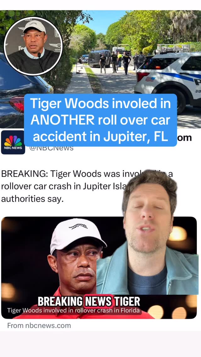 Tiger Woods involed in ANOTHER roll over car accident in Jupiter, FL. Details on potential injuries and the cause of the accident not yet available. Plenty more to come but I think at this point Tiger shouldn’t go near a car ever again