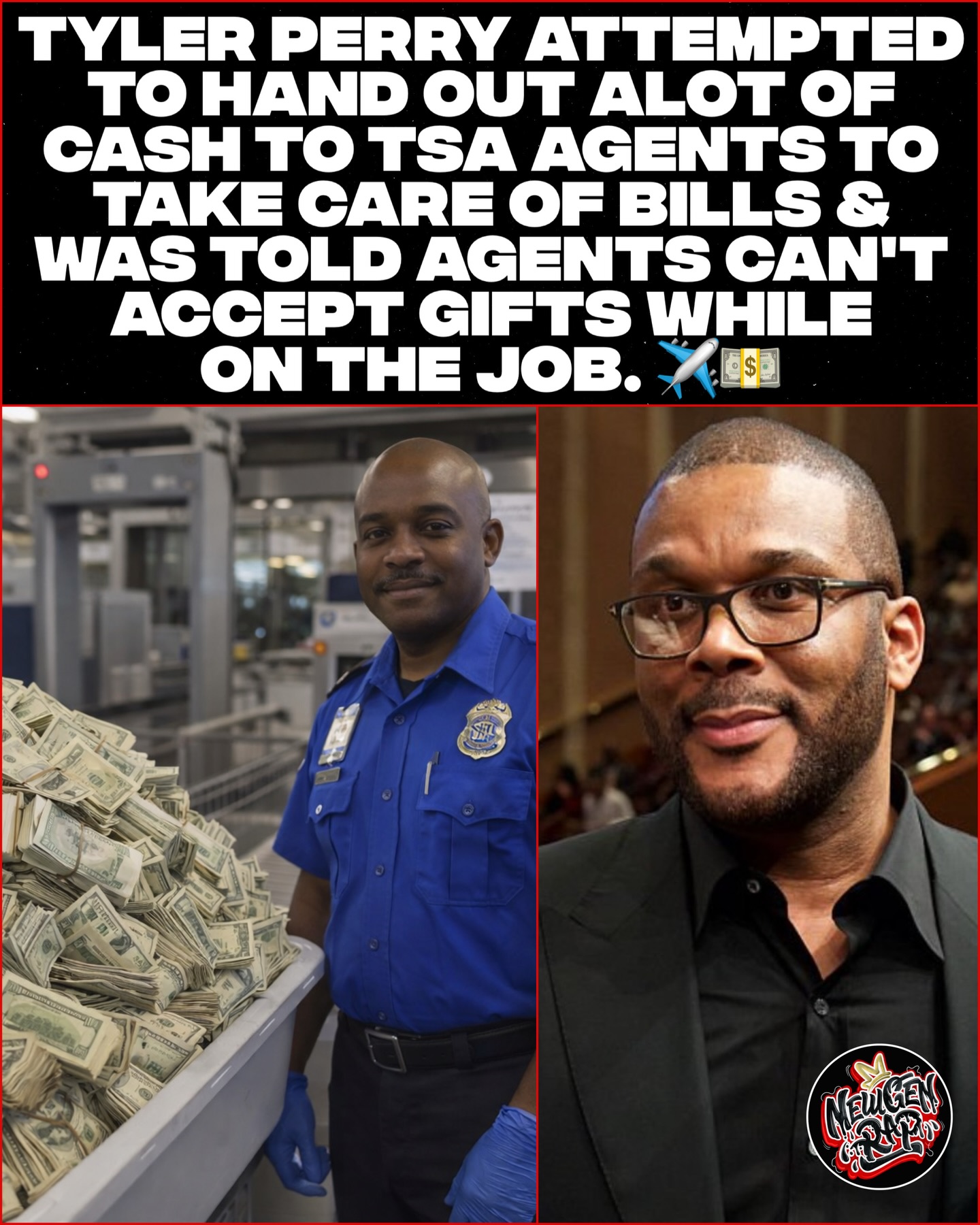 Tyler Perry Tried To Bless TSA Agents With Cash But They Had To Turn It Down 😳✈️ Rules Over Everything Even When It’s Real Money On The Line 💸🚫