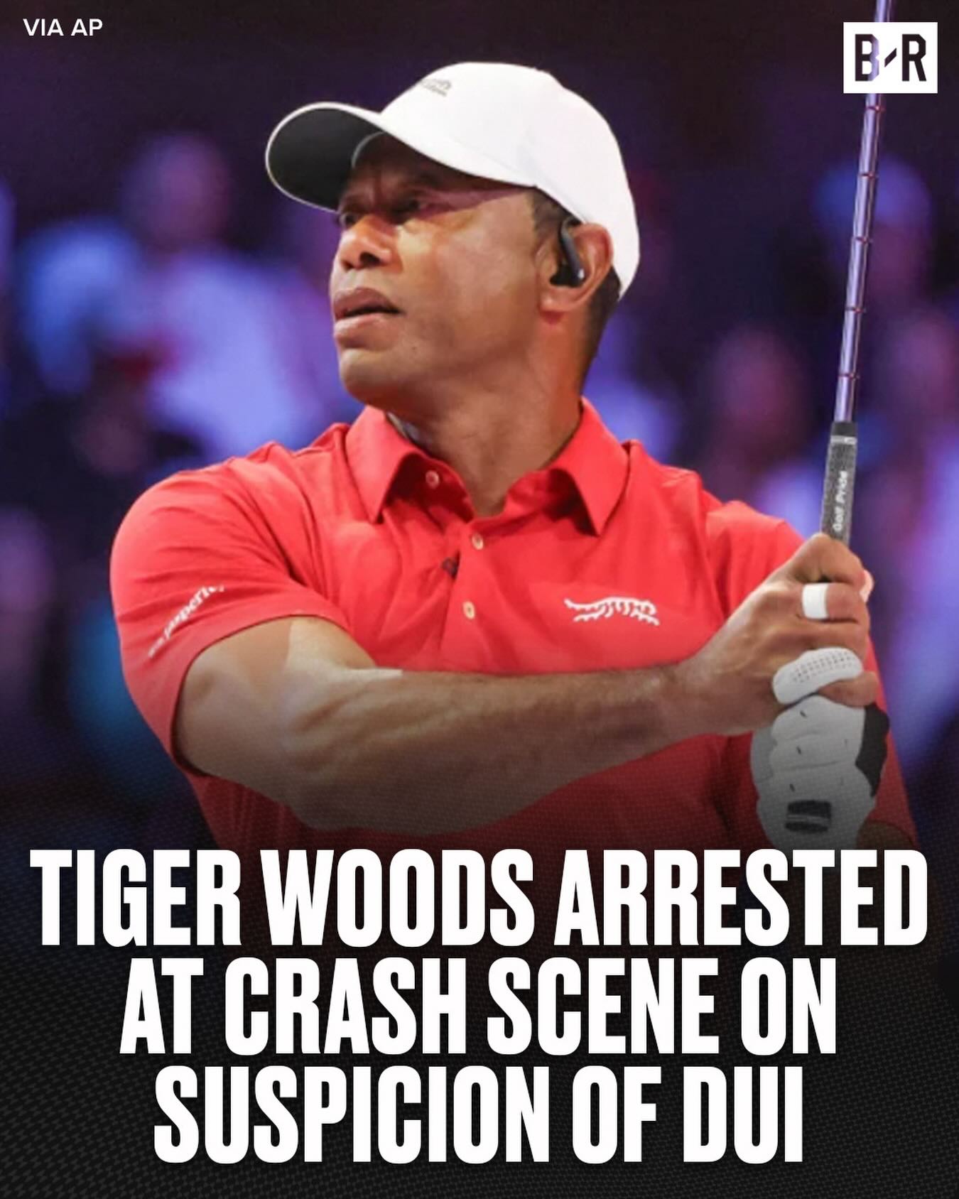 Tiger Woods showed signs of impairment Friday at the scene of a car crash in which he struck another vehicle and rolled his Land Rover, authorities said.

Woods was arrested on suspicion of DUI. The Martin County Sheriff’s Office said Woods was not injured.