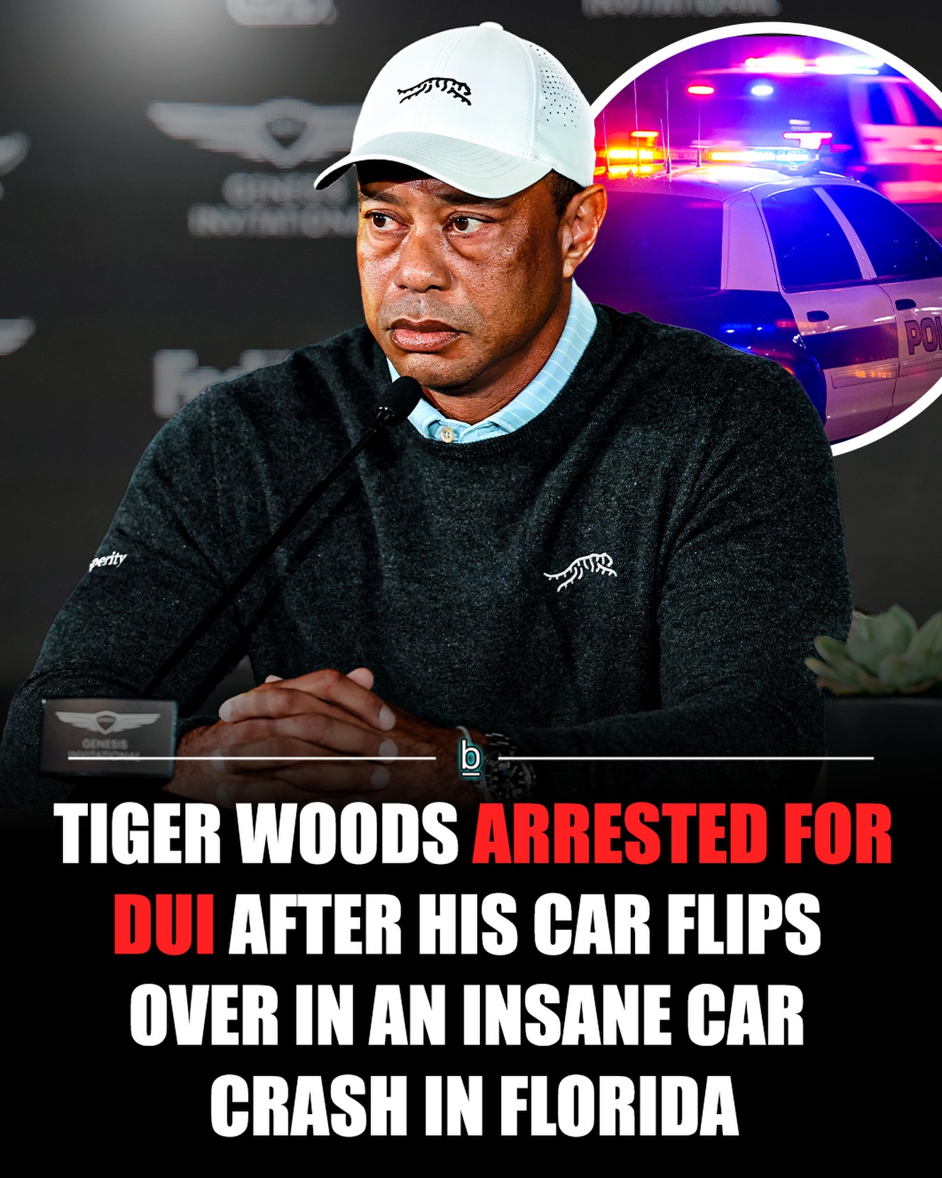 Tiger Woods was arrested Friday afternoon after a scary rollover crash near his home on Jupiter Island, according to WPTV.

Deputies say the crash happened just after 2 p.m. on Beach Road, and video from WPTV showed his Range Rover flipped on its side. Despite how bad it looked, officials said Tiger was not injured.

Authorities say he complied with a breathalyzer at the scene but refused a urine test. He’s now facing a misdemeanor DUI charge and was taken to the Martin County Jail, where he’ll be held for at least eight hours.

This isn’t the first time Tiger has dealt with something like this. He was arrested for DUI back in 2017, and in 2021 survived a serious crash in California that left him with major leg injuries.

Thankfully it sounds like he walked away physically okay.