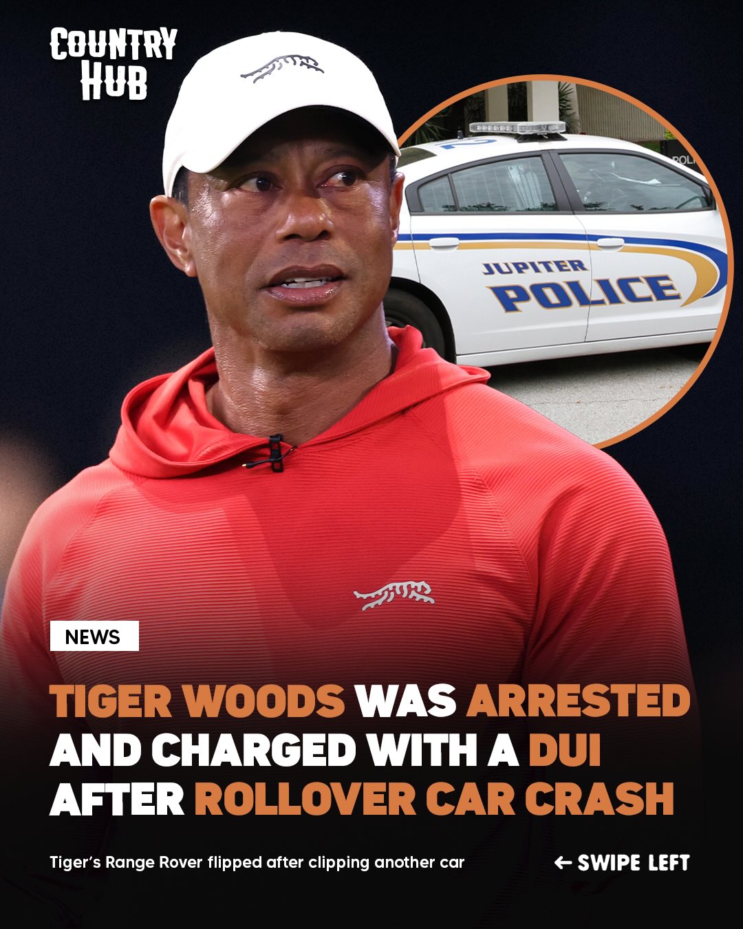 Tiger Woods was reportedly arrested and charged with a DUI after a rollover car crash

According to the sheriff, Tiger took an alcohol test that registered 0%, and authorities believe he was under the influence of medication, not alcohol