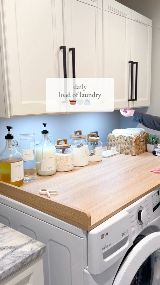 Laundry of the day 🧺🤍☁️ comment “laundry” and I’ll message you everything in our laundry room! ✨ #laundry #laundryroom #laundryday #laundryroutine #laundrytime