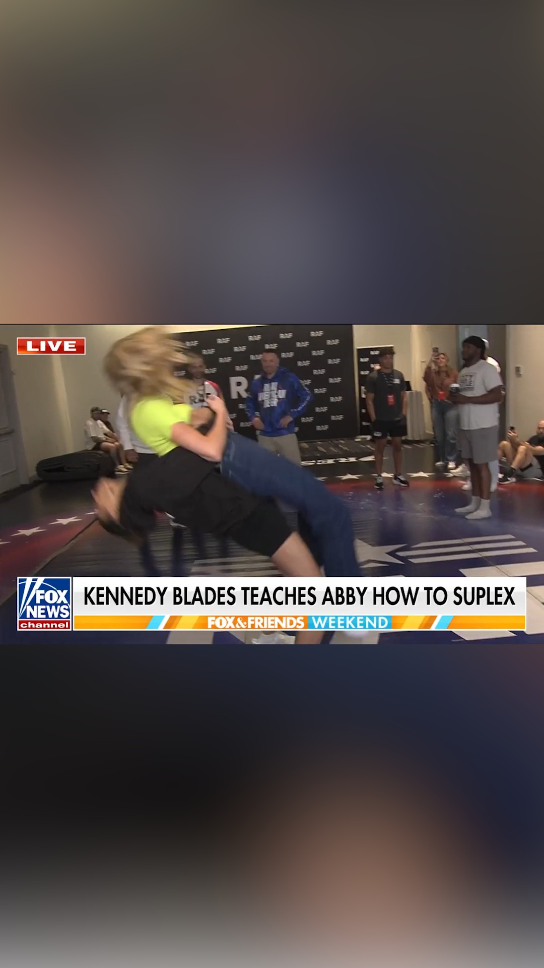 Abby getting suplexed by Kennedy Blades on @foxandfriends was NOT on our RAF bingo card...⁠
⁠
Stream RAF 07 TONIGHT only on Fox Nation!!