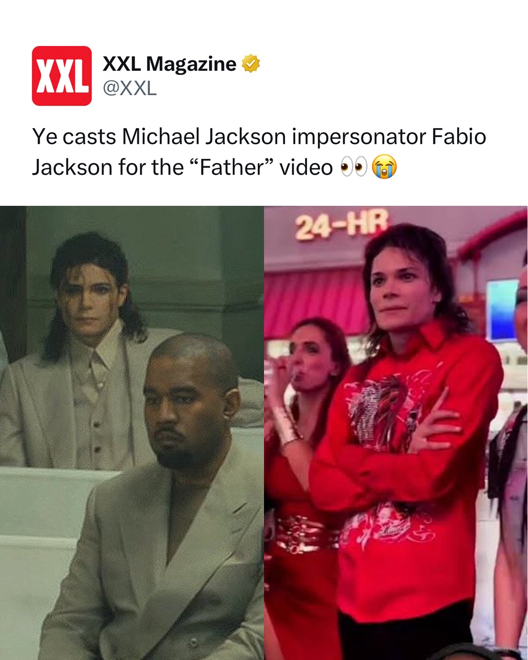 Ye casts Michael Jackson impersonator Fabio Jackson for the “Father” video 👀😭