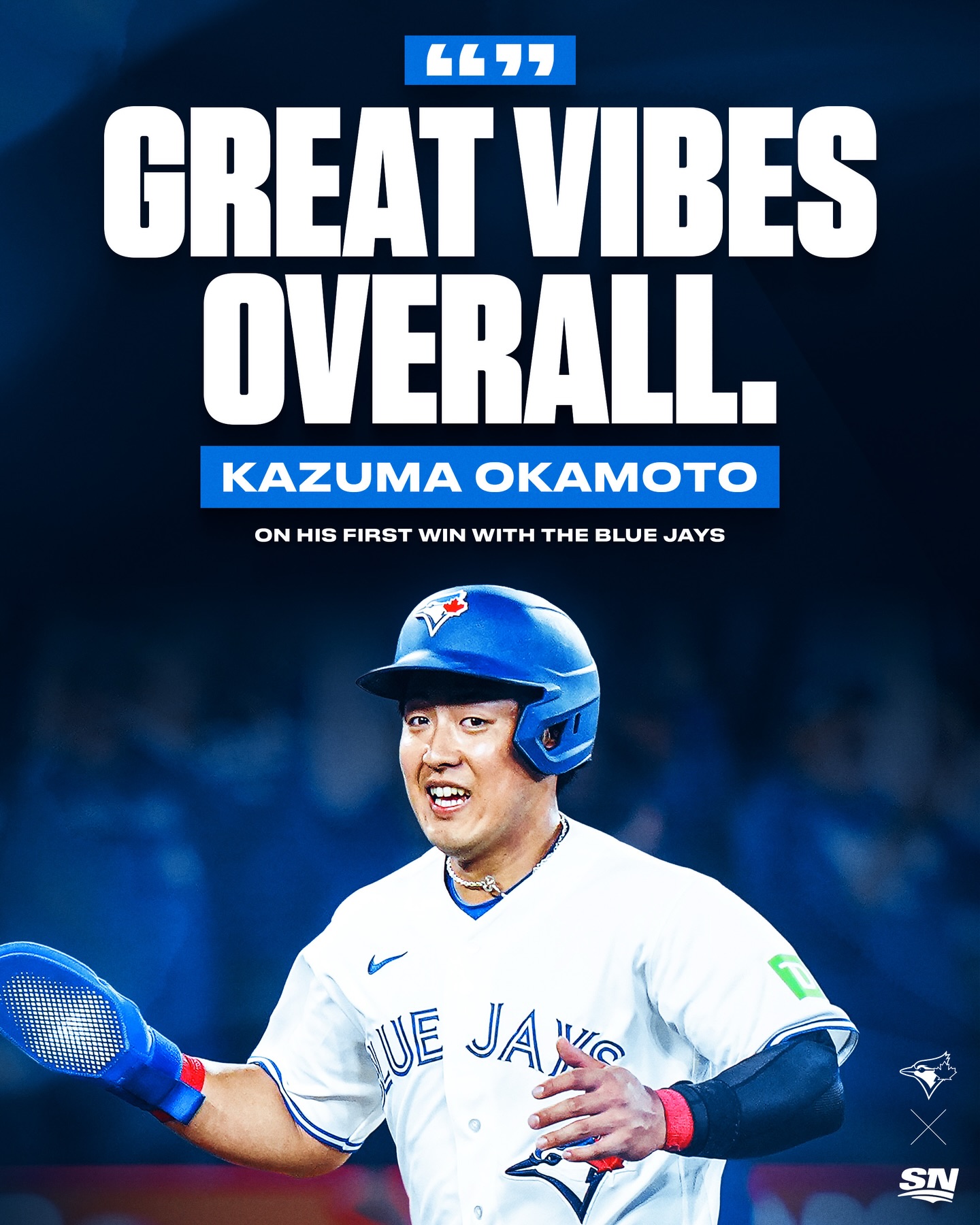 Kazuma Okamoto loved the energy at Rogers Centre in his Blue Jays debut 💙

📺: Athletics vs. Blue Jays TODAY at 3pm ET on Sportsnet