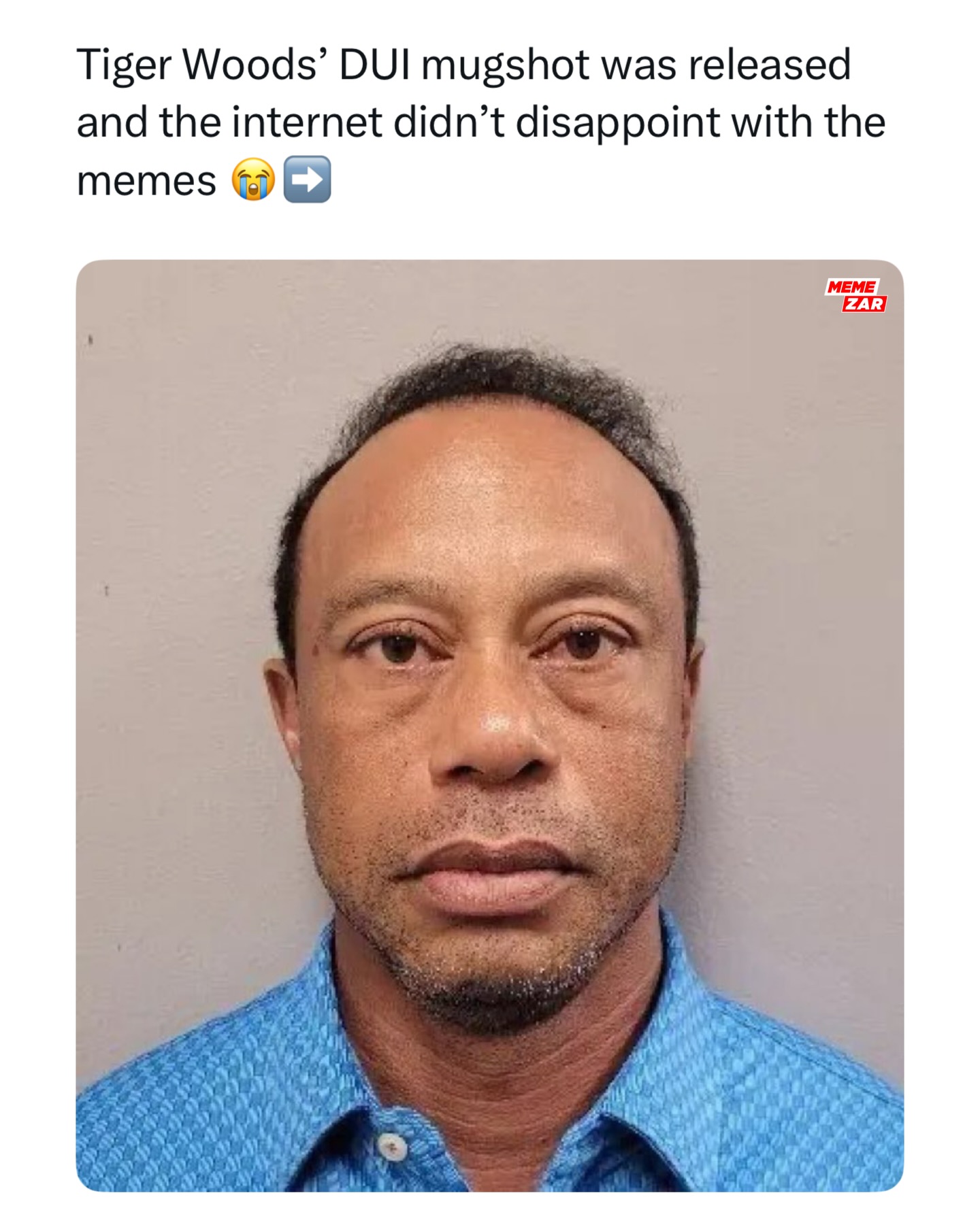 Swipe ➡️ This one really went from headline to meme format in record time

Tiger Woods’ DUI mugshot quickly took over the internet after news broke about his arrest following a crash near his Florida home. While reports noted signs of impairment, no alcohol was found in his system, sparking speculation about possible medication involvement and adding another layer to the situation.

What makes it hit harder is the contrast with his legacy. As one of the greatest athletes ever, seeing moments like this reminds people that even icons deal with real struggles. He wasn’t seriously injured and has since been released, but the incident has once again put his personal challenges in the spotlight, leaving fans concerned about what’s next.

Like this content? Follow @memezar for more ❤️

#memezar #memes #sportsnews #tigerwoods #mugshots