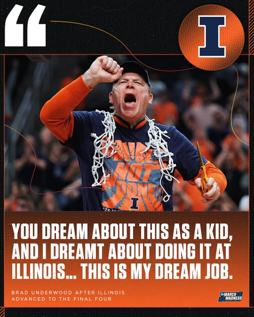 Brad Underwood is living his dream ❤️

#MarchMadness