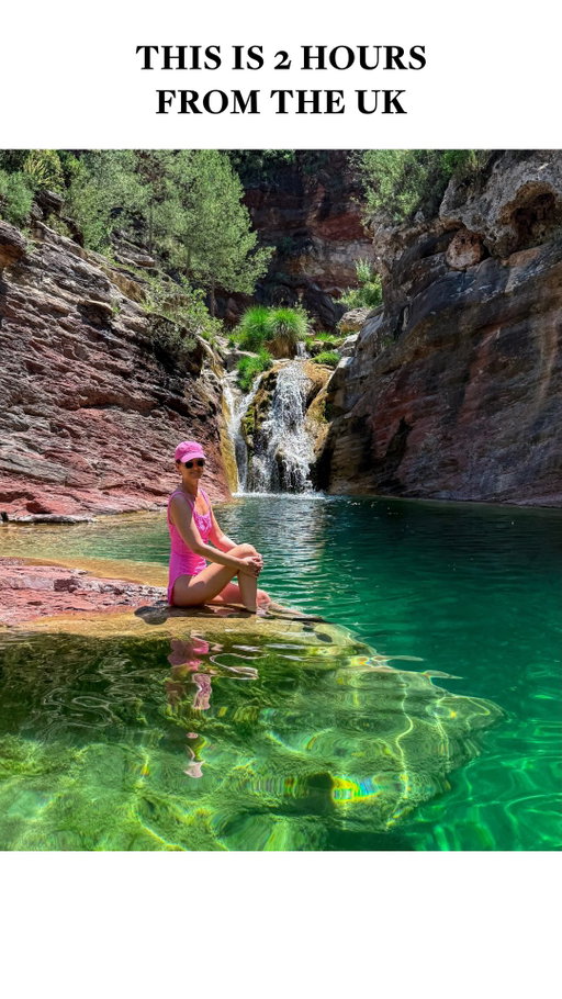 Save this for your next summer escape 🌿☀️

I swear nothing beats that first dip in a wild swimming spot… it’s freezing for a second but you feel so refreshed straight after.

These were honestly some of the most unreal places I’ve ever swum, tucked away in the mountains, surrounded by nature, with the clearest water.

There’s something about wild swimming, it slows everything down, gets you off your phone and just makes you feel good.

📍Charcos de Quesa, peaceful pools with rocky ledges
📍Pozo Negro, Fuentes de Ayódar, forest framed and perfect for a cold dip
📍Gorgo de la Escalera, Anna, turquoise water and a lush gorge walk
📍Fonts de l’Algar, Callosa d’en Sarrià, waterfalls and pools that feel like a natural waterpark

All found in the Region of Valencia, Spain 🇪🇸 which is just over a 2 hour flight from the UK. 

Always take care, check conditions, and never swim alone 🤍

#wildswimming #spaintravel #valenciaregion #hiddenplaces #uktravelinspo

wild swimming Spain
natural swimming spots Spain
Region of Valencia travel
things to do in Valencia Spain
hidden gems Spain
outdoor swimming Europe
Spain wild swimming locations
Valencia nature spots
best swimming spots Spain
travel Spain itinerary