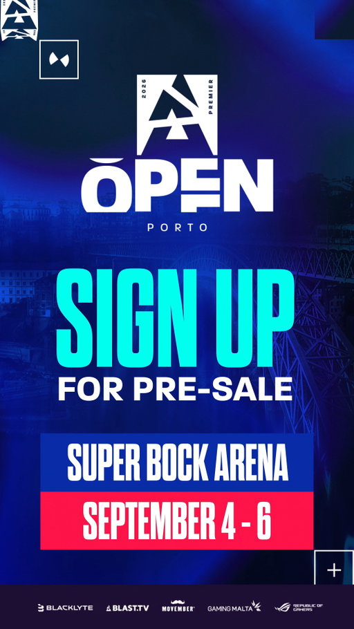 Different city... Same exceptional Portuguese vibes 🇵🇹

We are pleased to announce that we're heading to the Super Bock Arena for the BLAST Premier Open Porto on the 4th-6th of September!

Sign up to BLAST tv for access and information on the BLAST Premier Open Porto pre-sale: https://blast.tv/register

#BLASTPremier #CS2 #counterstrike #esports