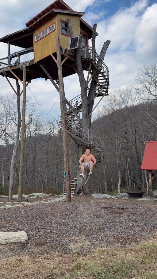 Training at @ravenrockmountain ❤️‍🔥 #airbnb #tumbling #northcarolina