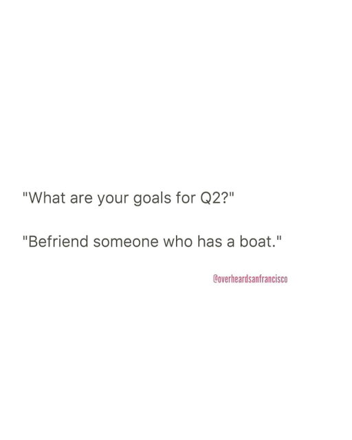 Coworkers. Fremont St. 🛥️🚤
Overheard by Anonymous 📥
#firstmate #overheardsanfrancisco