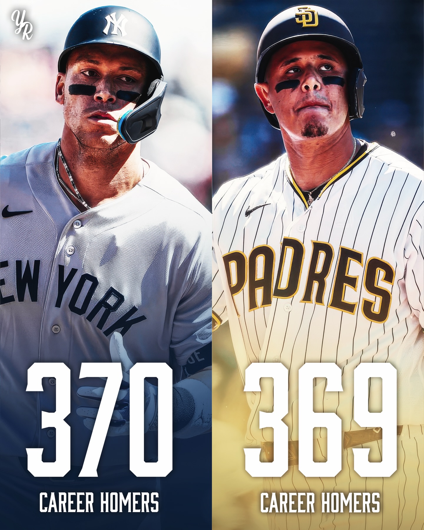 Aaron Judge has surpassed Manny Machado in career home runs despite having 3,192 fewer plate appearances.
