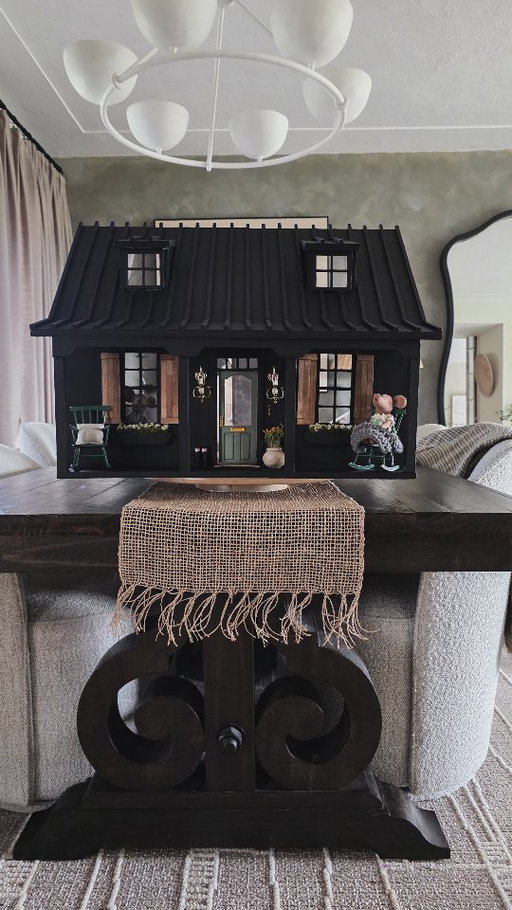 Just over here in my mid 40's re-living my childhood dreams 🥹🤭🖤

What do we think so far? Basically my favorite FB marketplace score to date! If y'all know me, you know i love a moody black exterior! I'm basically creating a miniature version of my dream home IRL! Next up is figuring out the wood floor planks for this sweet porch! FOLLOW ALONG FOR PHASE 2 and if you love extreme amounts of JOY and cuteness 🤭🫶 

PS- My Mini's Shop will be opening soon! All items used in this project you will be able to purchase ❤️

#mailegdollhouse #mailegworld #miniaturehouse #dollhouseminiatures #minaturedollhouse