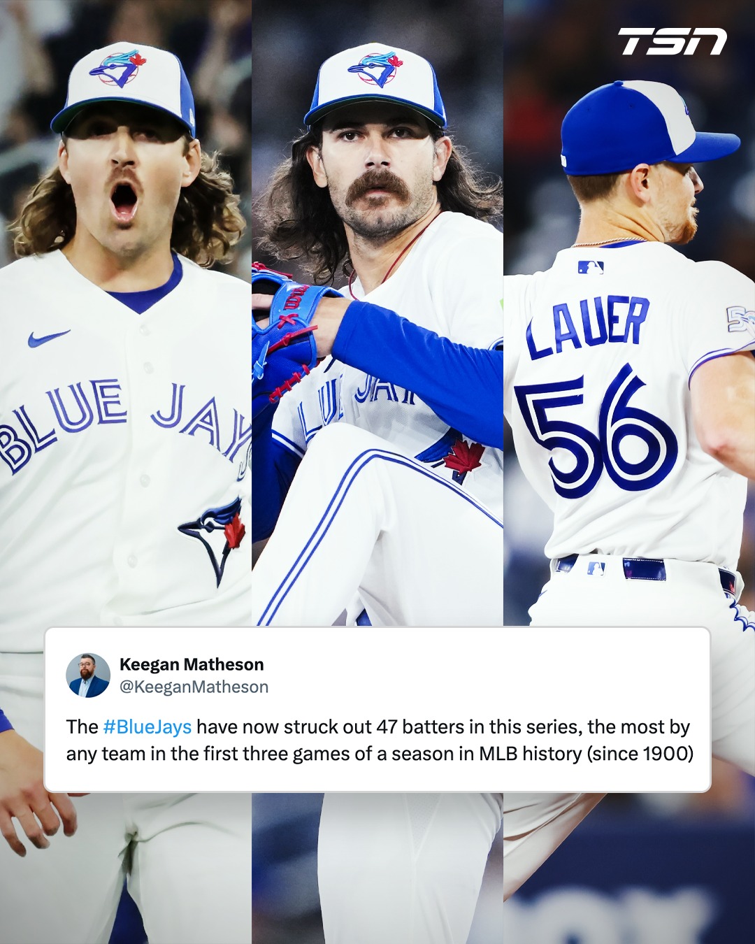 The Blue Jays improve to 3-0 to start the season 🔥

They sweep the Athletics with a 5-2 win and the rotation struck out 50 hitters, all while only striking out 17 times themselves

[h/t: @mlb.keegan / x]