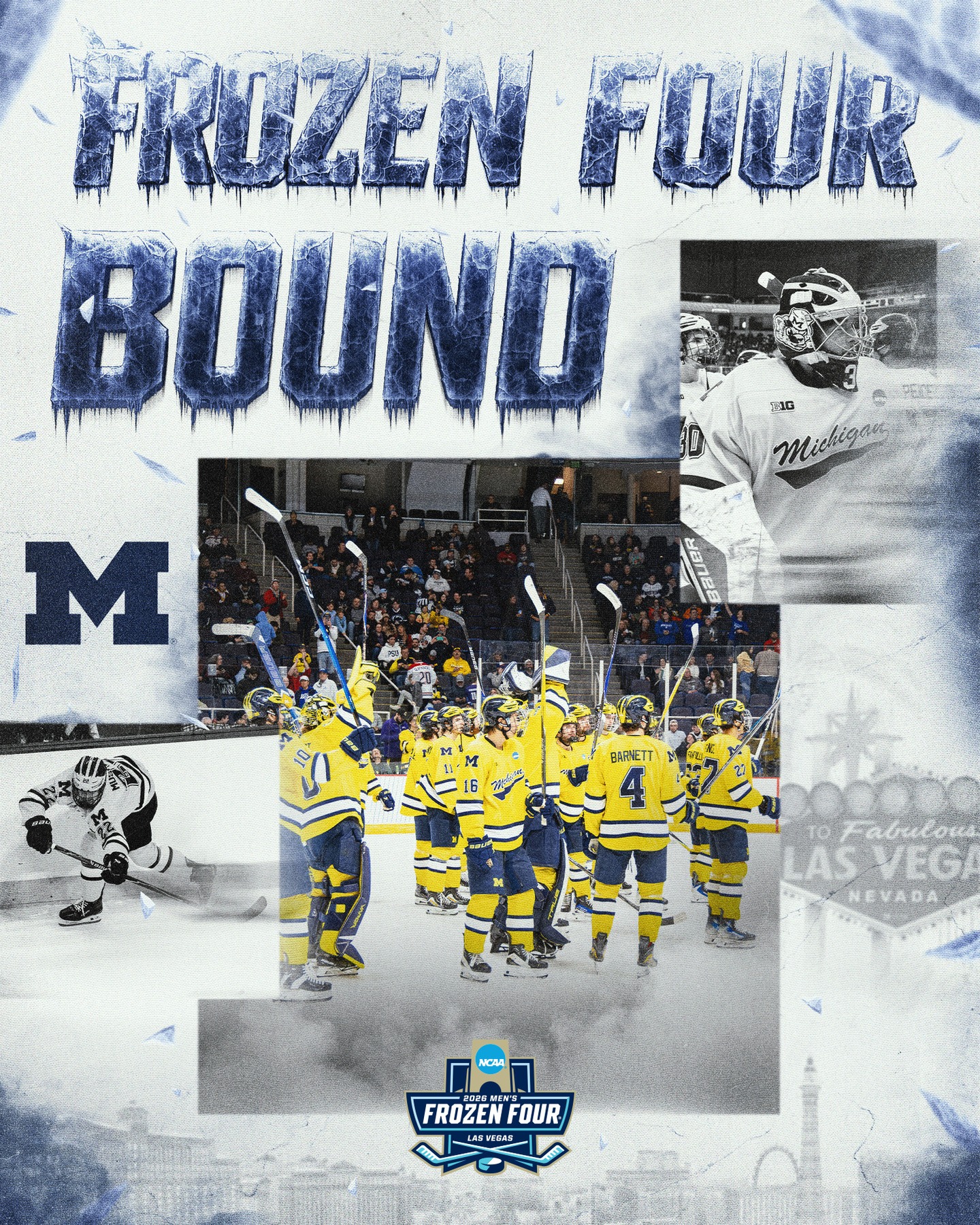 Heading to their 29th Frozen Four appearance 😎

(1) @umichhockey defeats Minnesota Duluth, 4-3, to advance to the 2026 DI Men's Frozen Four in Las Vegas, Nev.

#MFrozenFour