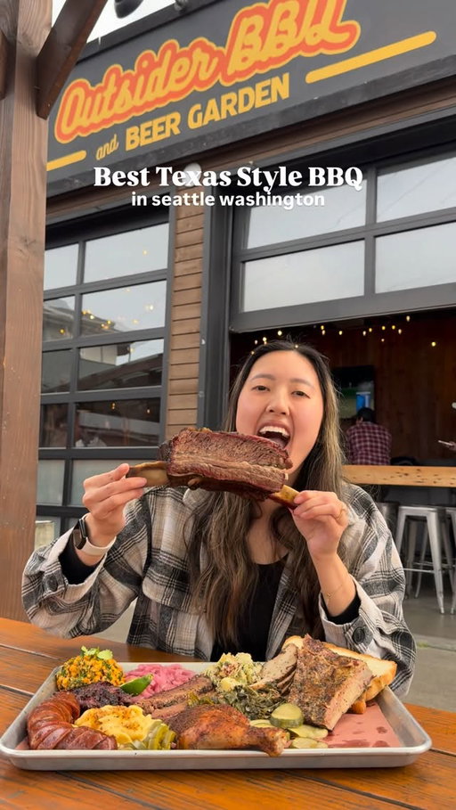 The best Texas style bbq you’ll find in Seattle is at @outsider_bbq. From the hospitality to the food, it was just an amazing experience! 

Here’s everything I tried: 
- Beef rib (Fri-Sun) 
- Pork spare rib 
- Turkey 
- Prime brisket 
- Beef cheeks (Fri-Sun) 
- Jalapeño cheddar sausage 
- Chicken quarters 
- Potato salad
- Mac & cheese
- Street corn 
- Collard greens 

Also save room for dessert and get the banana pudding!! 

#texasbbq #texasstylebbq #primebrisket #bestbbqintown #seattlefood