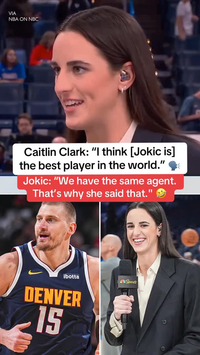 Jokic’s priceless reaction to Caitlin Clark calling him the best player in the world 😭

#nba #basketball #caitlinclark