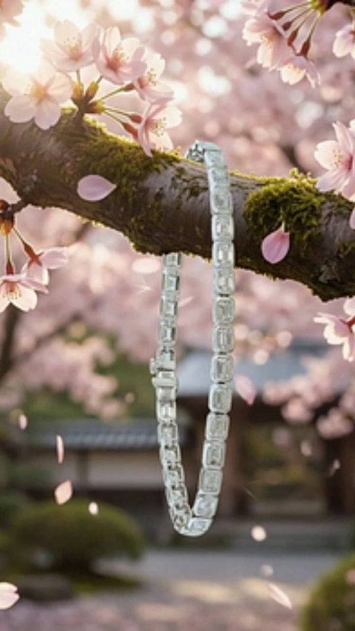 A glimmering of spring. A magnificent tennis bracelet showcases 8.15 carats of exquisite emerald-cut diamonds.

#HumbertownJewellers #Toronto #luxury