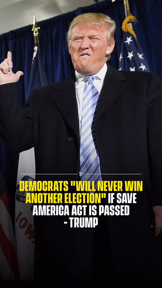 President Trump has made the SAVE America Act his top legislative priority, claiming that if the bill is passed, Democrats “probably won’t win an election for 50 years” and that it would “guarantee the midterms” for Republicans.

The bill, formally known as the Safeguard American Voter Eligibility Act, would require all Americans to show proof of citizenship such as a passport or birth certificate to register to vote, mandate photo ID at the polls, and in its expanded form restrict mail in voting.

Trump has threatened to withhold his signature from all other legislation until the bill is passed, and has called on Senate Republicans to eliminate the filibuster if necessary.

Democrats have blocked the measure in the Senate, with Minority Leader Chuck Schumer calling it “Jim Crow 2.0” and vowing it will never pass under any circumstances.

#reelheadline #pubity #viral