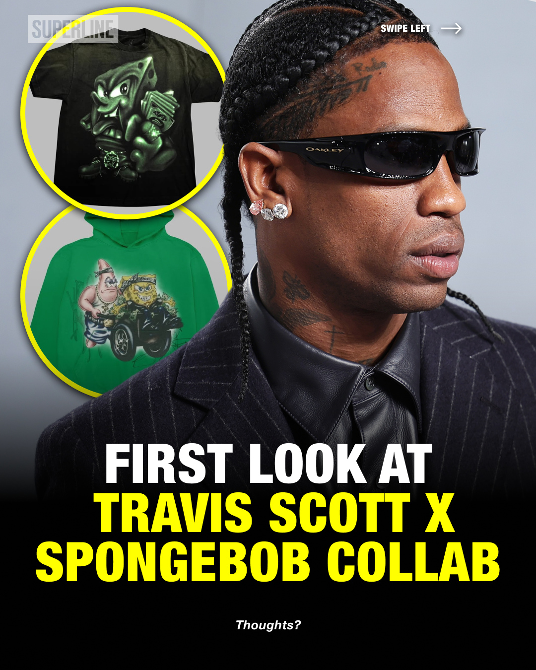 Travis Scott x SpongeBob collection for the release of his new Jordan Jumpman Jack “Green Spark” 🔥The collection is now available with the raffle for the Jumpman Jacks coming soon on Travis Scott's Website ⁠
⁠
via @travisscott @cop_o_clock