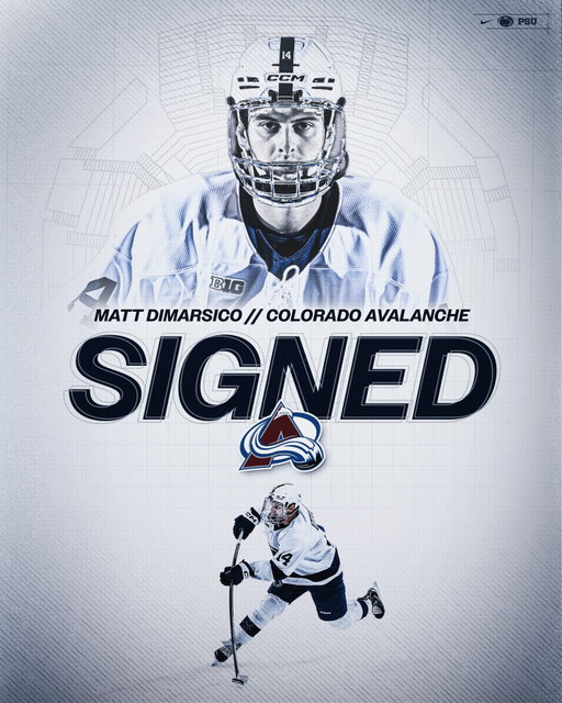 Nittany Lion forward Matt DiMarsico has inked a two-year ELC with the NHL’s Colorado Avalanche set to begin with the 2026-27 season!! ✍️🏒

Congrats, DD!! 🫡🎉

#WeAre #HockeyValley