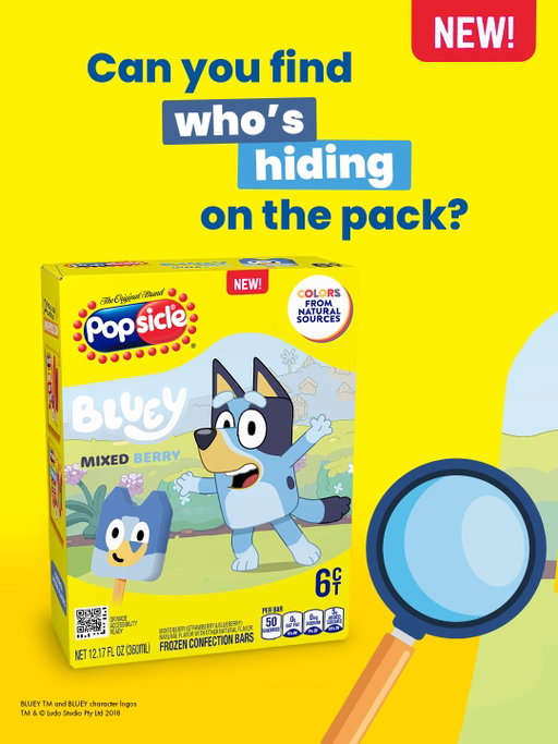 Here's an Easter egg for Bluey fans 👀 Can you spot the familiar friend on every pack of our Popsicle Bluey Character Pops?  Let us know who and where you find them and who knows what could happen...​

​#Popsicle #Bluey #ScavengerHunt