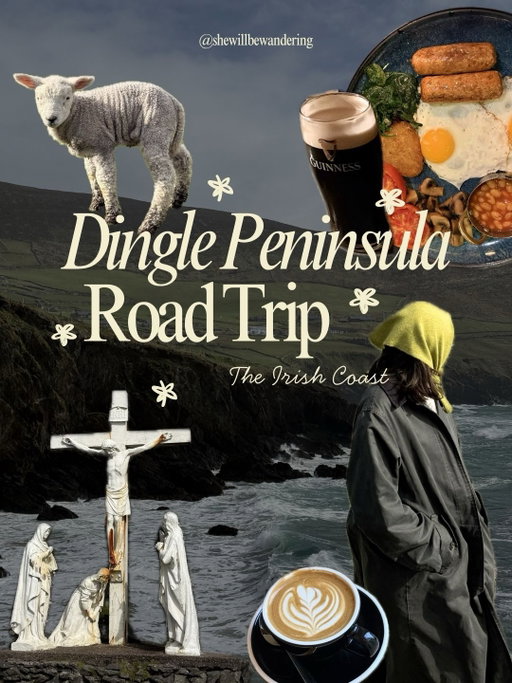 You must do this road trip once in your life !!

Welcome to the Dingle Peninsula, located about 4.5 hours from Dublin. I am still not over these views— some of the most beautiful coastline I’ve ever seen!!!

The loop or “Slea Head Drive” starts from Dingle and is only about 1 hr of driving time but give yourself a whole day to enjoy all of the stops.

Spots not to miss:

- Ventry Bay Beach
- Cross at Slea Head
- Coumeenoole Beach
- Dunquin Pier
- Dunmore Head
- Clogher Strand
- Ceann Sibéal Viewing Point
- Gallarus Oratory
- Ionad an Bhlascaoid (Blasket Island Centre)

📍Save this for future trip planning

_____

#DinglePeninsula #VisitIreland #CountyKerry #SleaHeadDrive

Dingle Peninsula, Kerry Ireland, things to do in Dingle, best beaches Kerry, scenic drives Ireland, southwest Ireland, Slea Head, Dunmore Head