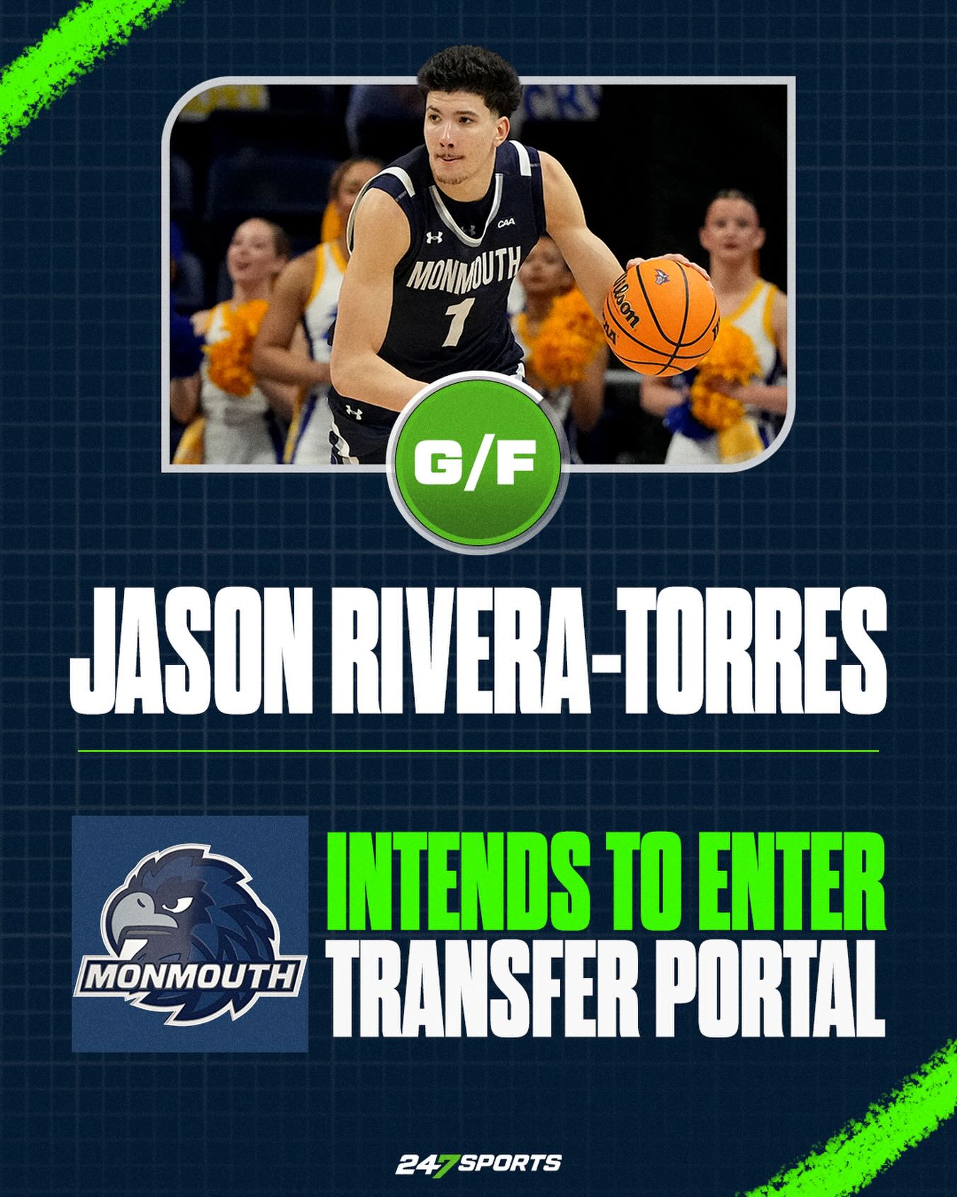 NEWS: Monmouth forward Jason Rivera-Torres intends to enter the transfer portal, @247sports is told. 

He averaged 15.8 pts, 8.1 rebounds and was named to the All-CAA Second Team and All-Defensive Team