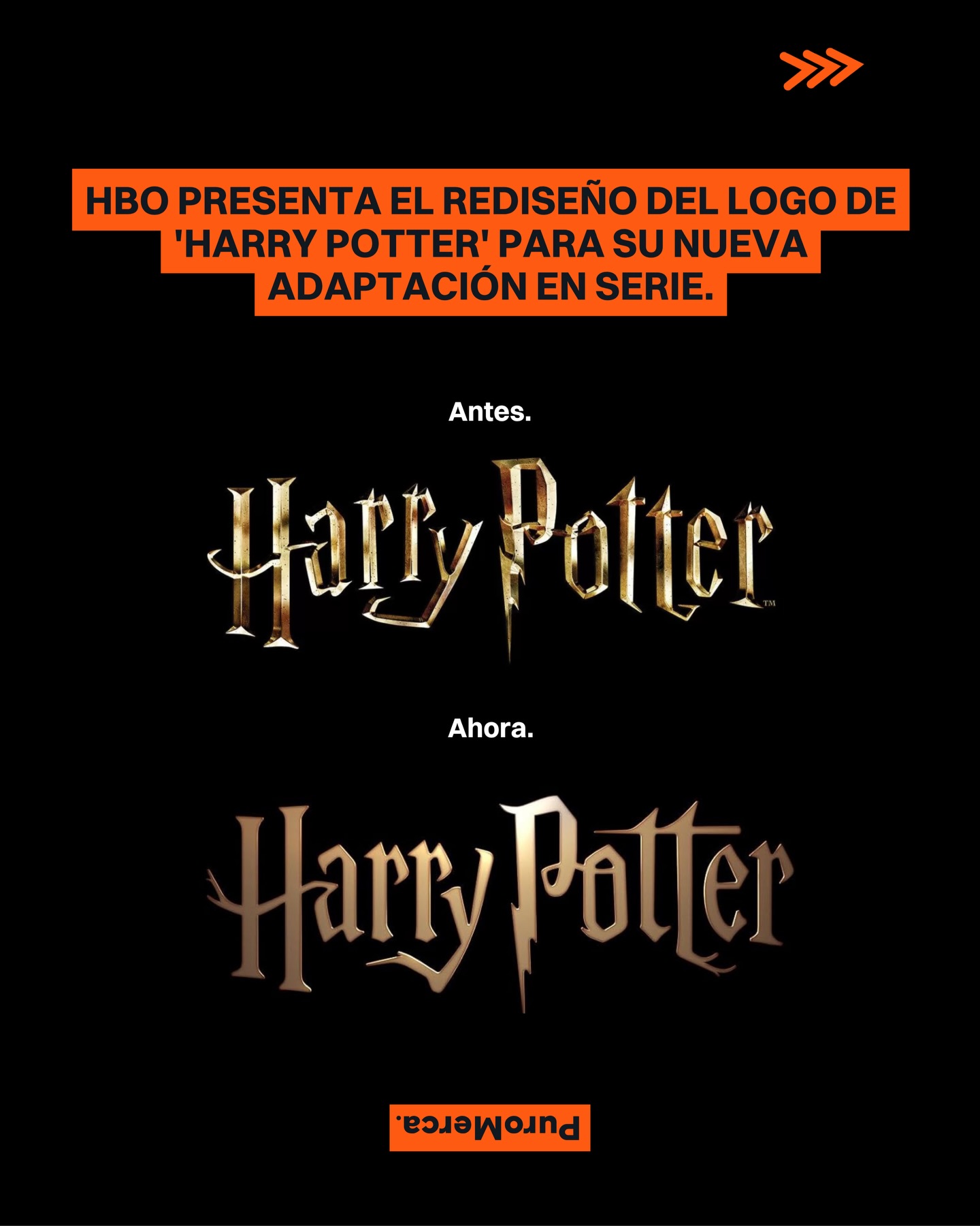 La nueva serie de ‘Harry Potter’ de HBO presentó una nueva identidad visual de cara a su estreno, con un logotipo actualizado desarrollado por la agencia Arillatype, que retoma elementos clave del original con algunos ajustes. 🎬⚡

El rediseño mantiene rasgos reconocibles como el rayo en la letra “P”, mientras suma detalles en la tipografía, como terminaciones que recuerdan formas orgánicas y una ligadura en la doble “t”. ✍️🌿

Esta identidad visual busca una evolución del logotipo, no tanto un cambio radical, donde las formas se simplifican y se integran nuevos elementos que buscan alinearse con la estética que tendrá esta nueva adaptación. 🏰✨

La primera temporada llevará por título ‘Harry Potter and the Philosopher’s Stone’ y contará con ocho episodios, con la intención de desarrollar la historia con mayor tiempo dentro del formato serie. 📖🎞️

El nuevo elenco estará encabezado por Dominic McLaughlin como Harry, Arabella Stanton como Hermione y Alastair Stout como Ron, junto a actores como John Lithgow y Nick Frost en otros personajes. 🎭🧙‍♂️

La serie llegará a HBO y HBO Max en diciembre de 2026, posicionándose como uno de los proyectos más relevantes de la franquicia en los últimos años. ¿Qué opinas sobre esta nueva identidad visual para la serie de Harry Potter? 🤔📺

📸: @HBO // @arillatype

#PuroMerca 🧡