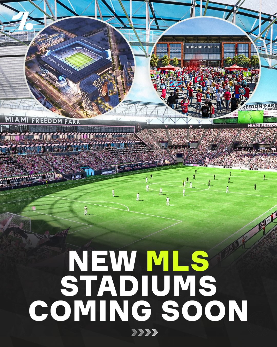 Inter Miami’s new stadium opens this weekend 🦩

Here’s a look at MLS stadiums coming soon for Chicago Fire, NYCFC and New England Revolution 🏟️🔥