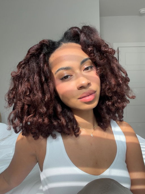 just loved my hair and makeup 🤍🦢 

this is a flexi rod set that got poofy and in like a day but i have let go of the need for hair perfection and have embraced the frizz :)
